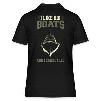 I Like Big Boats And I Cannot Lie – Frontal Boot - Frauen Polo Shirt - Schwarz - Hinten - Ailine (174cm)