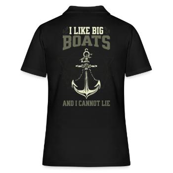 J’aime les gros bateaux et je ne peux pas mentir – Anker Design - Polo Femme - noir - Dos - Ailine (174cm)