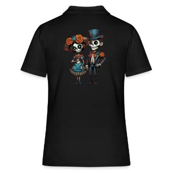 Skelettpaar im viktorianischen Stil Tag der Toten - Frauen Polo Shirt - Schwarz - Hinten - Ailine (174cm)