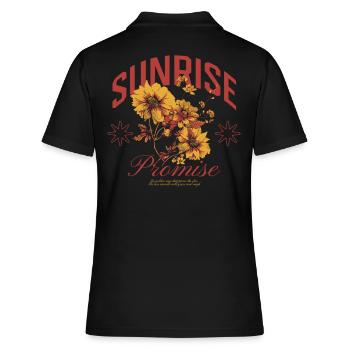 Sunrise Promise Design d’art floral - Polo Femme - noir - Dos - Ailine (174cm)