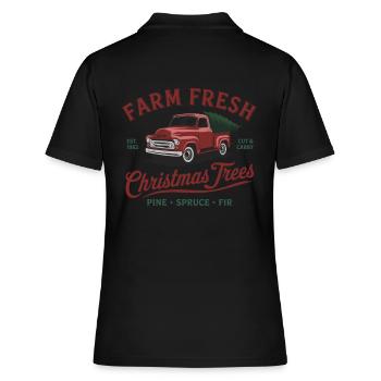 Frische Weihnachtsbäume - Kiefer, Fichte, Tanne - Frauen Polo Shirt - Schwarz - Hinten - Ailine (174cm)