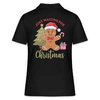 En attendant Noël - Gingerbread Joy - Polo Femme - noir - Dos - Ailine (174cm)