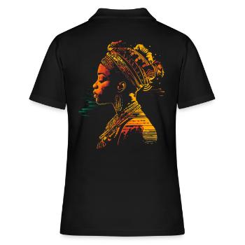 Heritage Afro Amerikanisches Black History Kunst - Frauen Polo Shirt - Schwarz - Hinten - Ailine (174cm)