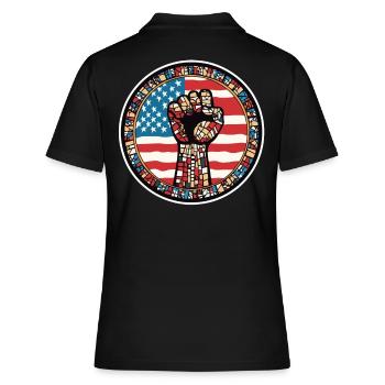 Afro Amerikanischer Black History Month Heritage - Frauen Polo Shirt - Schwarz - Hinten - Ailine (174cm)