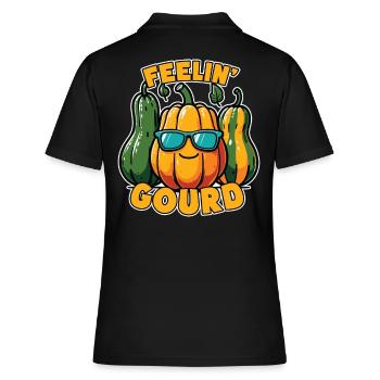 Feel Me Gourd - Tenue drôle d’automne - Polo Femme - noir - Dos - Ailine (174cm)