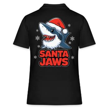 Santa Jaws Funny Christmas Shark Christmas - Women's Polo Shirt - black - Back - Ailine (174cm)