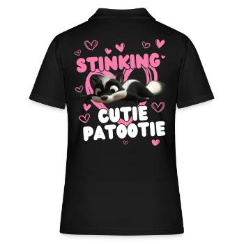 Cutie Patootie - Skunk Cutie : Fan drôle d’animaux - Polo Femme - noir - Dos - Ailine (174cm)