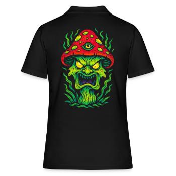 Psycho-Fliegenpilz mit drittem Auge - Frauen Polo Shirt - Schwarz - Hinten - Ailine (174cm)