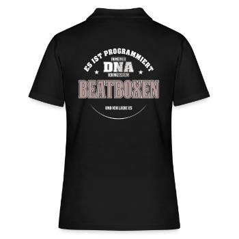 Es ist in meiner DNA ich muss zum BEATBOXEN - Frauen Polo Shirt - Schwarz - Hinten - Ailine (174cm)