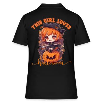 CETTE FILLE AIME HALLOWEEN - Polo Femme - noir - Dos - Ailine (174cm)