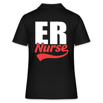 Notfall Krankenschwester Ambulanz - Frauen Polo Shirt - Schwarz - Hinten - Ailine (174cm)