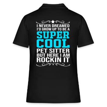 Haustier Sitter Haustiere Babysitter - Frauen Polo Shirt - Schwarz - Hinten - Ailine (174cm)