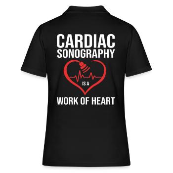Kardiogramm Kardiographie Sonographie Ultraschall - Frauen Polo Shirt - Schwarz - Hinten - Ailine (174cm)