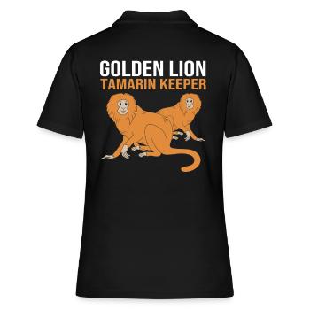 Tamarin Monkey Monkey Monkey Monkey Face - Women's Polo Shirt - black - Back - Ailine (174cm)