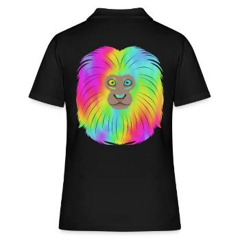 Tamarin Affe Affen Affenähnlich Affengesicht - Frauen Polo Shirt - Schwarz - Hinten - Ailine (174cm)