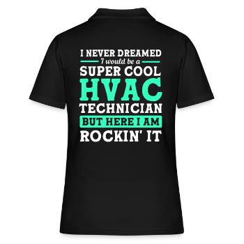 Technician Air Conditioning Technician Refrigeration Technician Heating - Women's Polo Shirt - black - Back - Ailine (174cm)