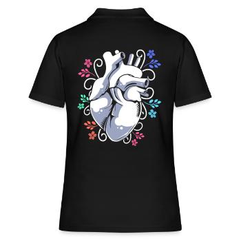Nierenspender Spender Niere - Frauen Polo Shirt - Schwarz - Hinten - Ailine (174cm)