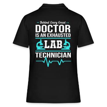 Laboratoire Bio Chimie Microscope Laboratoire - Polo Femme - noir - Dos - Ailine (174cm)
