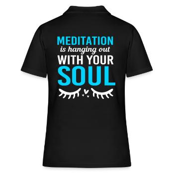 Meditation Chakra Zen - Frauen Polo Shirt - Schwarz - Hinten - Ailine (174cm)