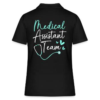 Medizin Mediziner MFA Team - Frauen Polo Shirt - Schwarz - Hinten - Ailine (174cm)