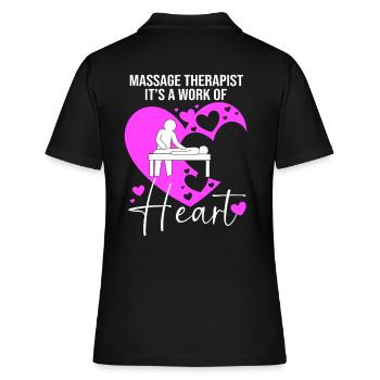 Massage Masseur Masseurin Heilpraktiker - Frauen Polo Shirt - Schwarz - Hinten - Ailine (174cm)