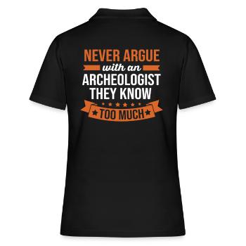 Archäologie - Frauen Polo Shirt - Schwarz - Hinten - Ailine (174cm)
