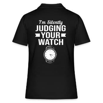 Clockwork Clock - Women's Polo Shirt - black - Back - Ailine (174cm)
