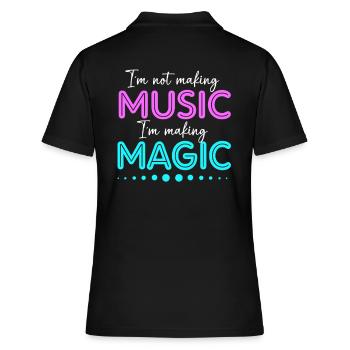 DJ Djing Label Keyboard - Frauen Polo Shirt - Schwarz - Hinten - Ailine (174cm)