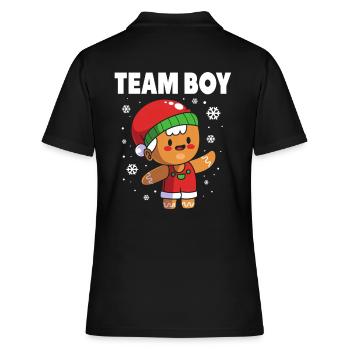 Werdende Mutter Weihnachten Gender Reveal - Frauen Polo Shirt - Schwarz - Hinten - Ailine (174cm)