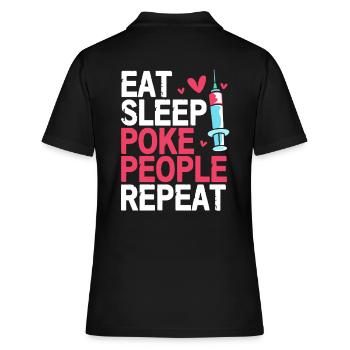 Phlebotomist Pflege Pfleger Pflegerin Blutentnahme - Frauen Polo Shirt - Schwarz - Hinten - Ailine (174cm)