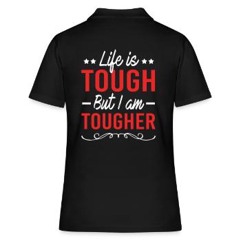 Workaholic Sprüche - Frauen Polo Shirt - Schwarz - Hinten - Ailine (174cm)