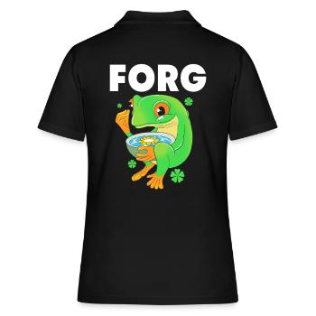 Laubfrosch Frosch - Frauen Polo Shirt - Schwarz - Hinten - Ailine (174cm)
