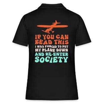 Modellflug Modellflugzeug - Frauen Polo Shirt - Schwarz - Hinten - Ailine (174cm)