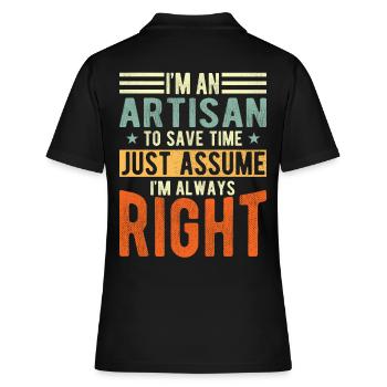 Craftsman - Women's Polo Shirt - black - Back - Ailine (174cm)