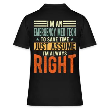 Emergency Med Tech - Frauen Polo Shirt - Schwarz - Hinten - Ailine (174cm)