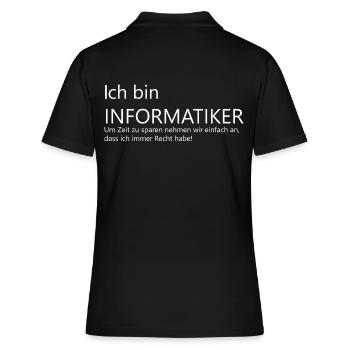I am computer scientist computer science student sayings - Women's Polo Shirt - black - Back - Ailine (174cm)