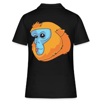 Singe à nez retroussé Singe Chimpanzé - Polo Femme - noir - Dos - Ailine (174cm)