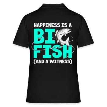 Truite Truite étang pêche canne pêcheur Frogfish - Polo Femme - noir - Dos - Ailine (174cm)