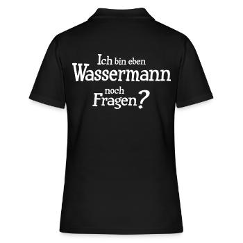 Sternzeichen Wassermann - Frauen Polo Shirt - Schwarz - Hinten - Ailine (174cm)