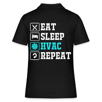 Technician Air Conditioning Technician Refrigeration Technician Heating - Women's Polo Shirt - black - Back - Ailine (174cm)