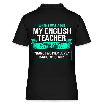 Grammar English Spelling - Women's Polo Shirt - black - Back - Ailine (174cm)