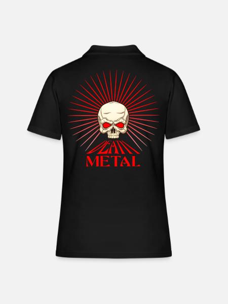 Death metal music skull - Women's Polo Shirt - black