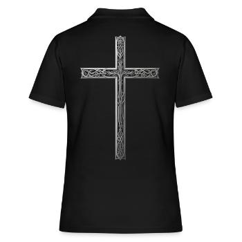 Croix de Dieu religieuse - Polo Femme - noir - Dos - Ailine (174cm)