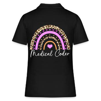 Codeur médical - Polo Femme - noir - Dos - Ailine (174cm)