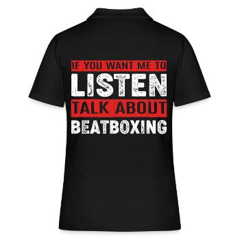 Beatbox - Frauen Polo Shirt - Schwarz - Hinten - Ailine (174cm)