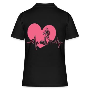 Fréquence cardiaque du soignant - Polo Femme - noir - Dos - Ailine (174cm)