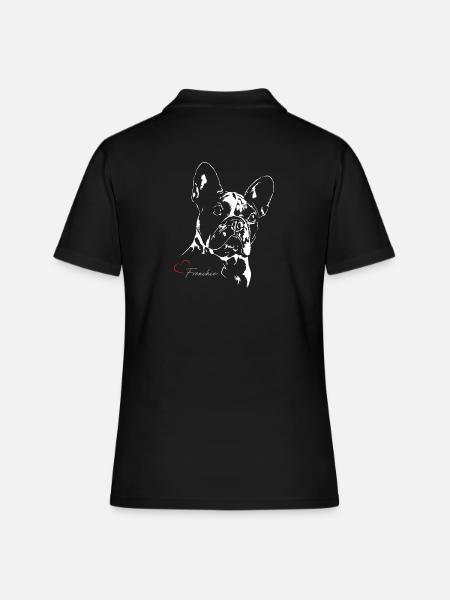 coeur FRENCHIE PORTRAIT - Polo Femme - noir