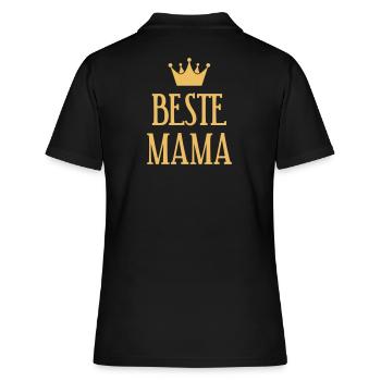 Beste Mama Königin Krone Mutter Geschenk Muttertag - Frauen Polo Shirt - Schwarz - Hinten - Ailine (174cm)