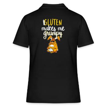 Gluten disant blé idée coeliaque cadeau idée cétogène - Polo Femme - noir - Dos - Ailine (174cm)