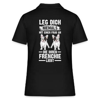 Hund Frenchie - Frauen Polo Shirt - Schwarz - Hinten - Ailine (174cm)